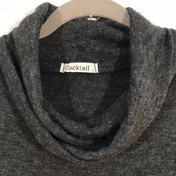 Cocktail Gray Cowl Neck Sweater Dress - Picture 2 of 8